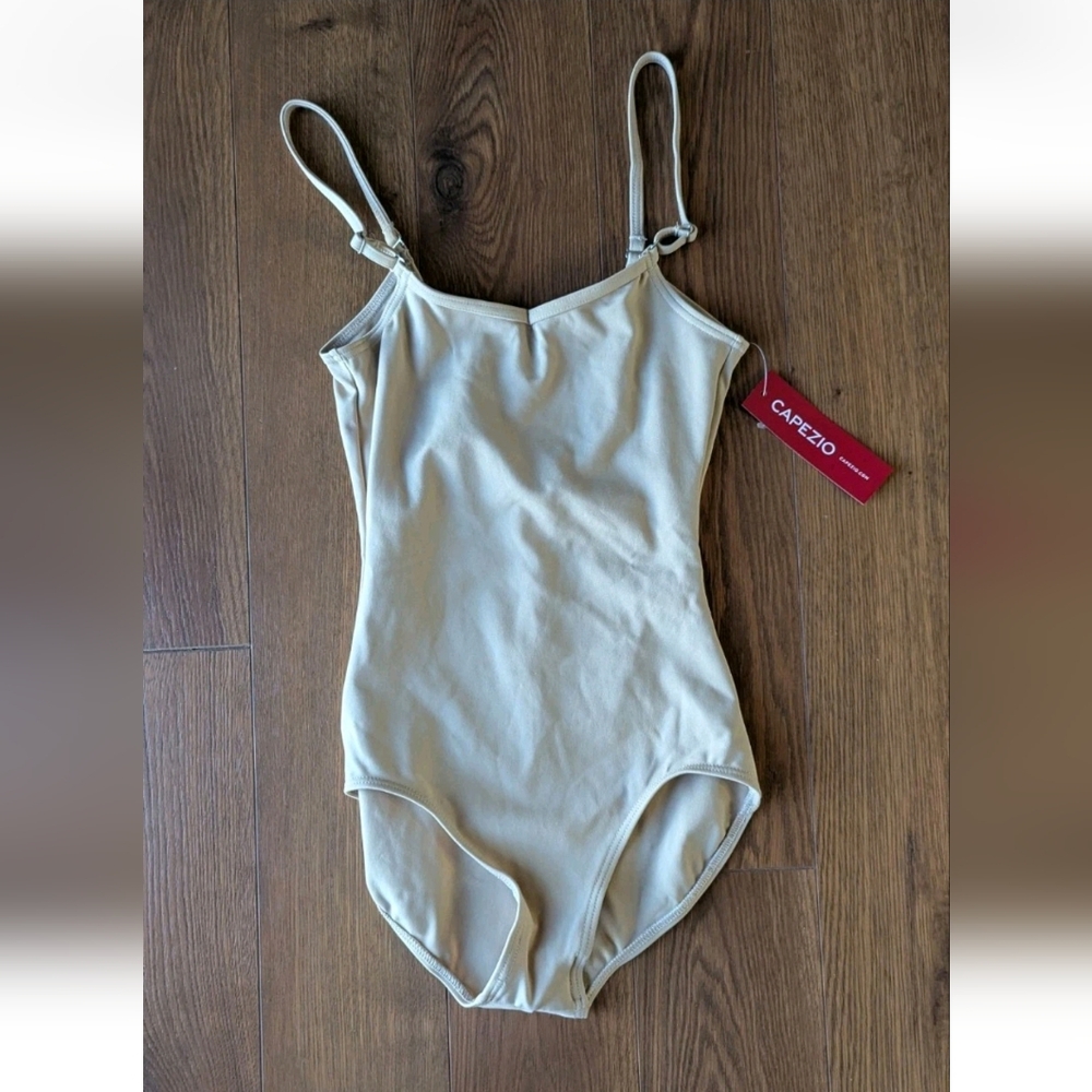 Capezio TB1420 Camisole Adjustable Strap Leotard Nude Small NWT